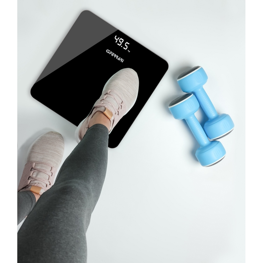 G3Ferrari G3005800 - Цифровые напольные весы, питание 3×AAA, чёрные