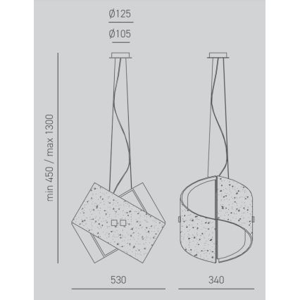Gea Luce CAMILLA S G arg - Підвісна люстра CAMILLA 2xE27/70W/230V срібний