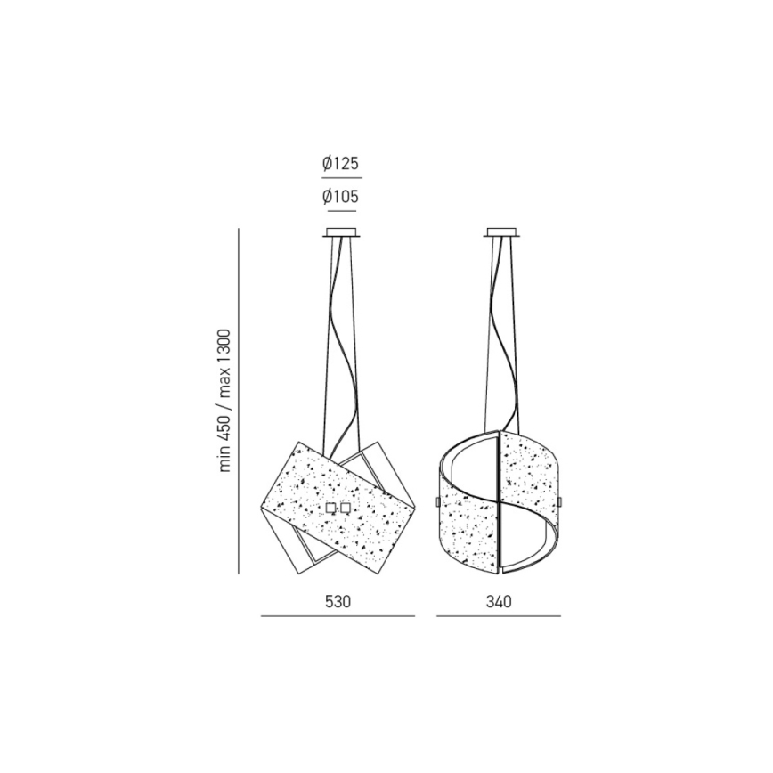 Gea Luce CAMILLA S G arg - Підвісна люстра CAMILLA 2xE27/70W/230V срібний