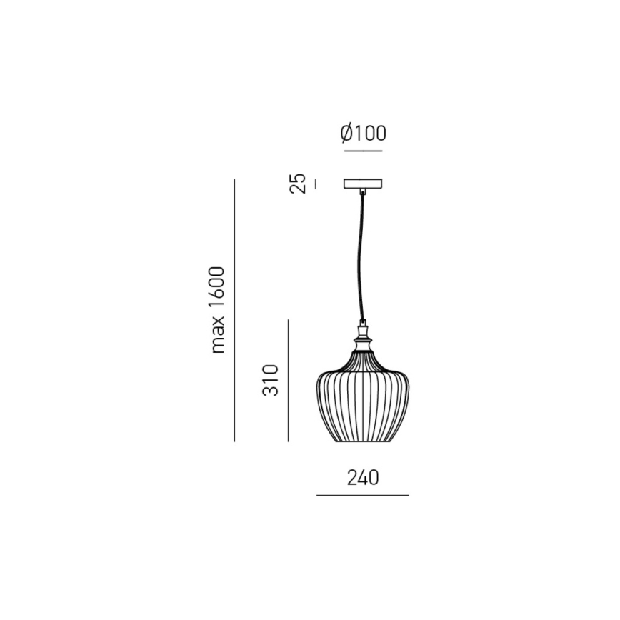 Gea Luce CLEOFE S/10 A - Підвісна люстра CLEOFE 1xE27/60W/230V діаметр 24 см
