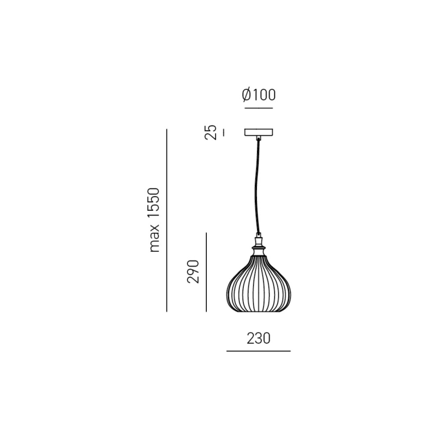 Gea Luce CLEOFE S/11 A - Підвісна люстра CLEOFE 1xE27/60W/230V діаметр 23 см