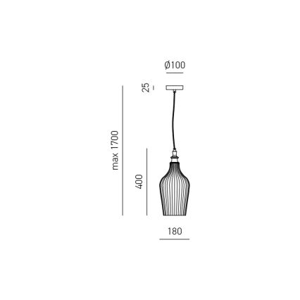 Gea Luce CLEOFE S/12 A - Підвісна люстра CLEOFE 1xE27/60W/230V діаметр 18 см