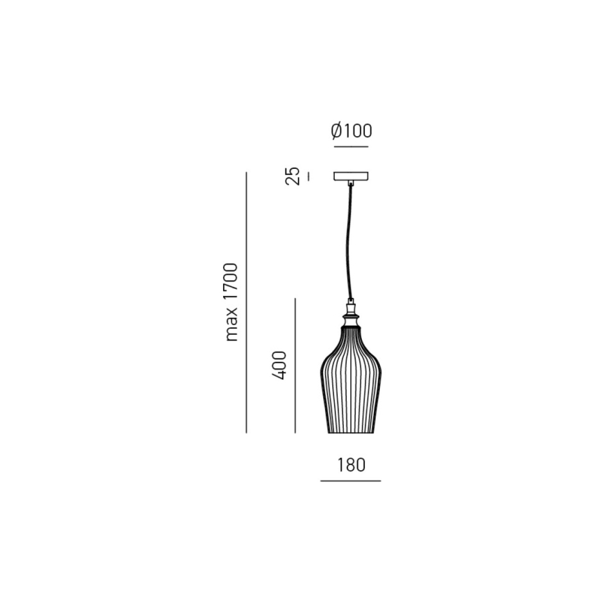 Gea Luce CLEOFE S/12 A - Підвісна люстра CLEOFE 1xE27/60W/230V діаметр 18 см