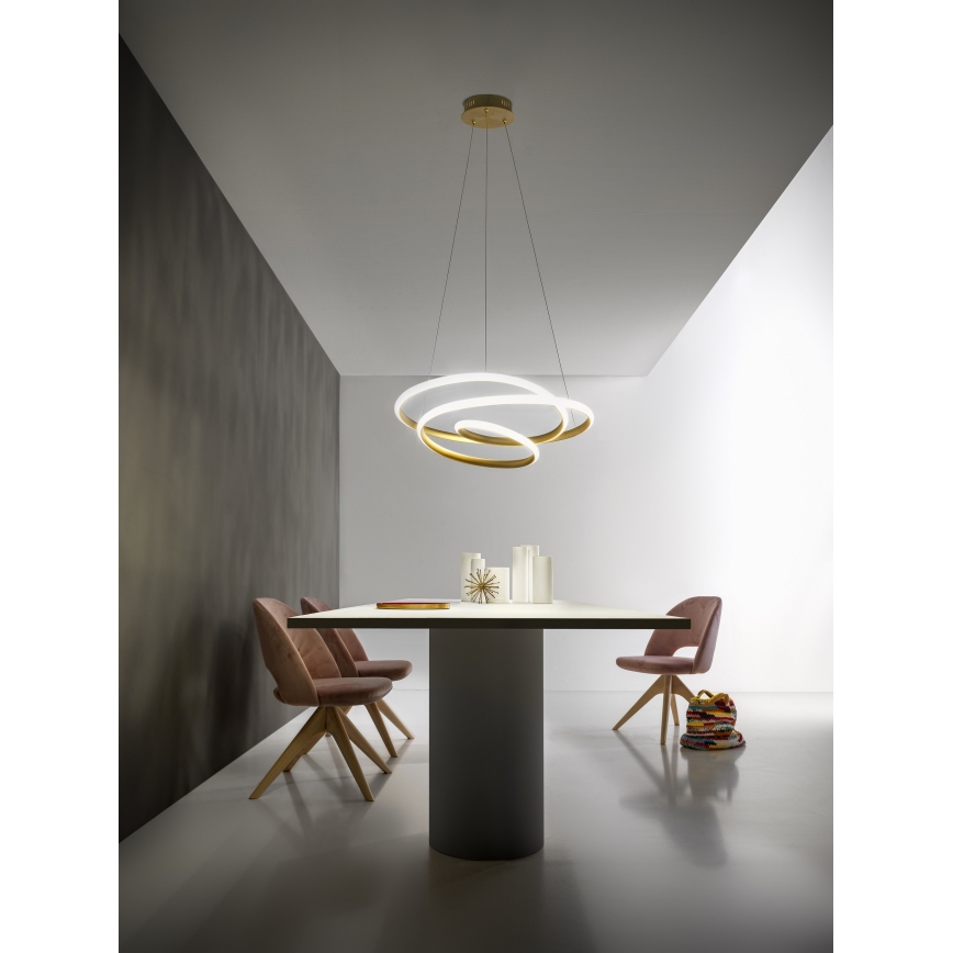 Gea Luce DIVA S G ORO - Світлодіодна підвісна люстра з регулюванням яскравості DIVA LED/44W/230V золотий
