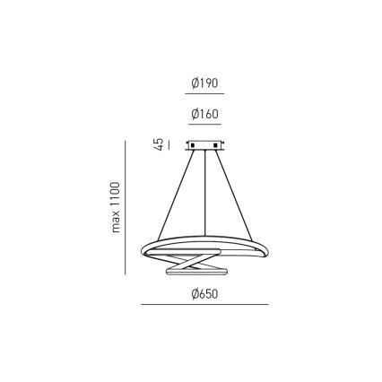 Gea Luce DIVA S G ORO - Світлодіодна підвісна люстра з регулюванням яскравості DIVA LED/44W/230V золотий