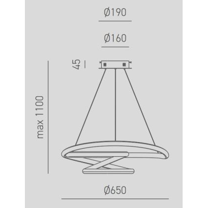 Gea Luce DIVA S G TITANIO - Светодиодная подвесная люстра с регулированием яркости DIVA LED/44W/230V серый