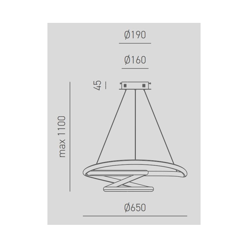 Gea Luce DIVA S G TITANIO - Светодиодная подвесная люстра с регулированием яркости DIVA LED/44W/230V серый