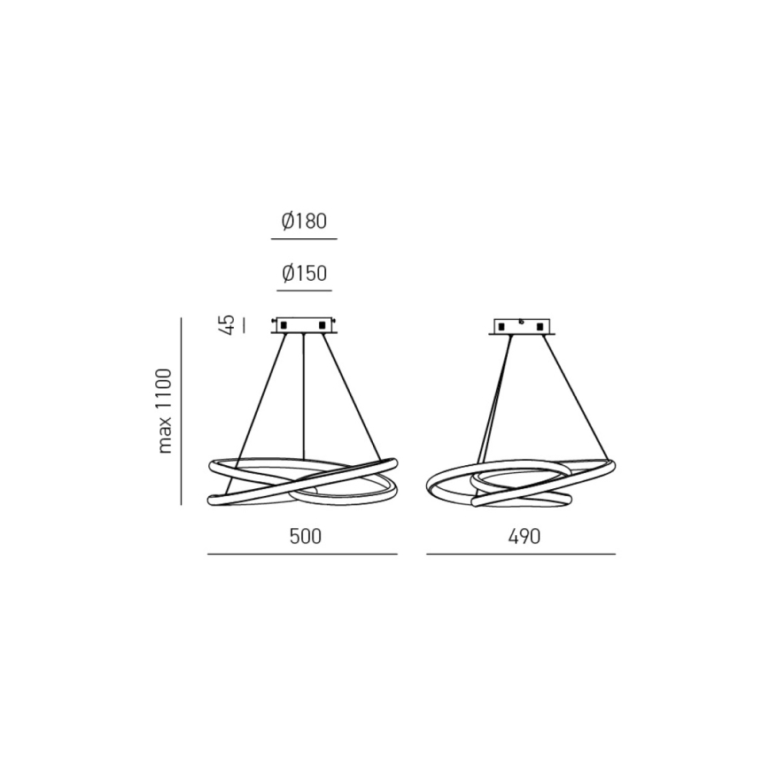 Gea Luce DIVA S P BIANCO - Светодиодная подвесная люстра с регулированием яркости DIVA LED/43W/230V белый