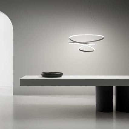 Gea Luce DIVA S P TITANIO - Світлодіодна підвісна люстра з регулюванням яскравості DIVA LED/43W/230V антрацит
