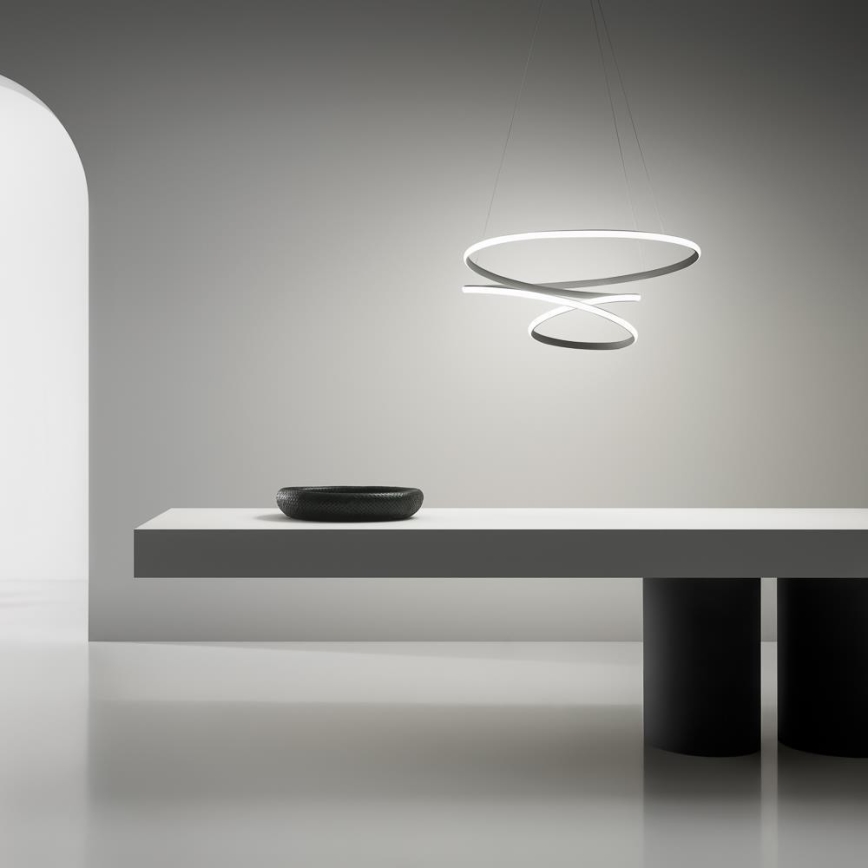Gea Luce DIVA S P TITANIO - Світлодіодна підвісна люстра з регулюванням яскравості DIVA LED/43W/230V антрацит