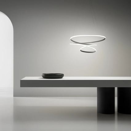 Gea Luce DIVA S/S TITANIO -  Светодиодная подвесная люстра с регулированием яркости DIVA LED/80W/230V серый