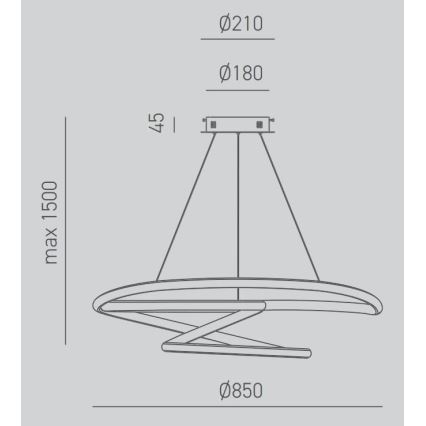 Gea Luce DIVA S/S TITANIO -  Светодиодная подвесная люстра с регулированием яркости DIVA LED/80W/230V серый