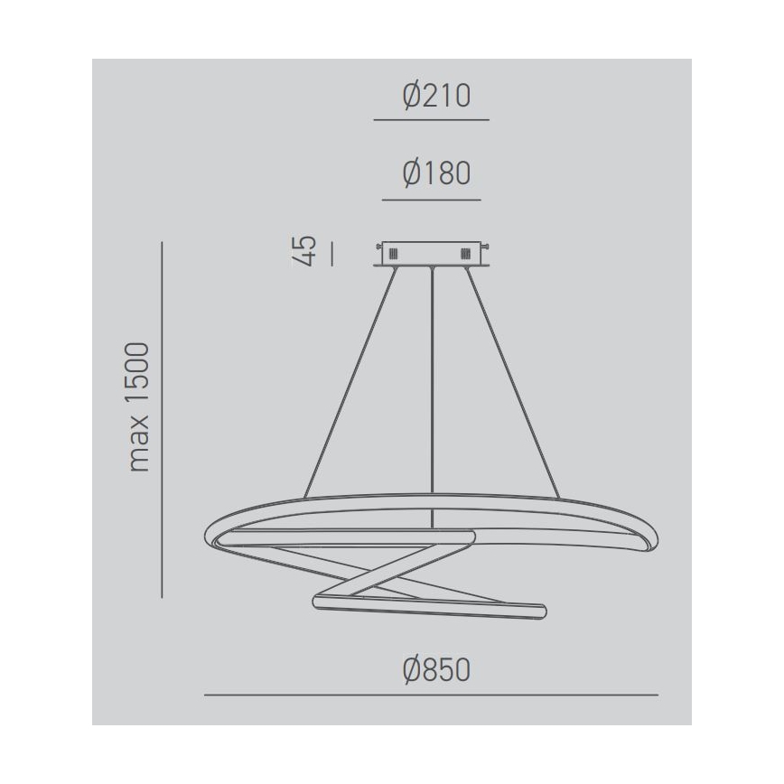Gea Luce DIVA S/S TITANIO -  Светодиодная подвесная люстра с регулированием яркости DIVA LED/80W/230V серый