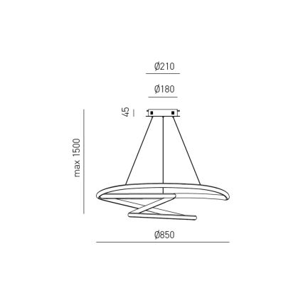 Gea Luce DIVA S/S TITANIO -  Светодиодная подвесная люстра с регулированием яркости DIVA LED/80W/230V серый