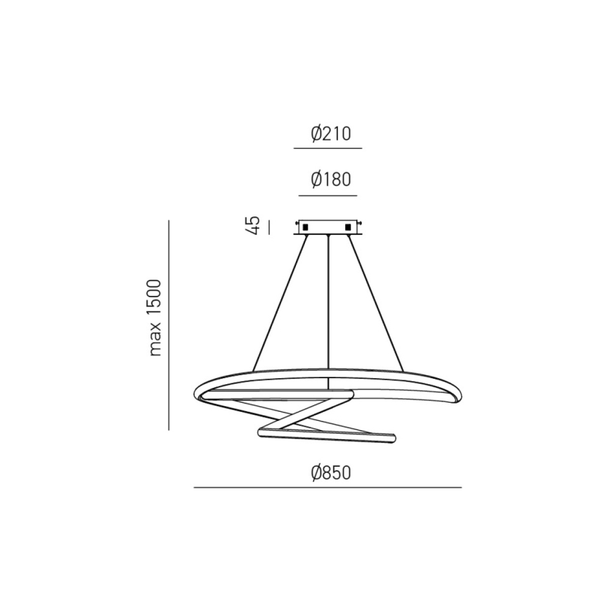 Gea Luce DIVA S/S TITANIO -  Светодиодная подвесная люстра с регулированием яркости DIVA LED/80W/230V серый