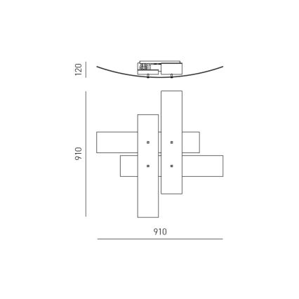 Gea Luce LARA P G arg - Потолочный светильник LARA 4xE27/52W/230V 91 см серебристый