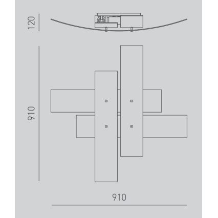 Gea Luce LARA P G arg - Стельовий світильник LARA 4xE27/52W/230V 91 см срібний