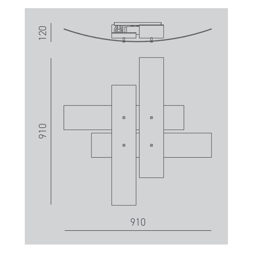 Gea Luce LARA P G oro - Стельовий світильник LARA 4xE27/52W/230V 91 см золотий