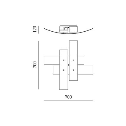 Gea Luce LARA P M arg - Потолочный светильник LARA 2xE27/70W/230V 70 см серебристый
