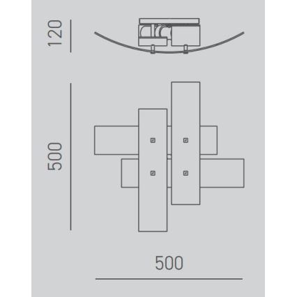 Gea Luce LARA P P arg - Потолочный светильник LARA 2xE27/52W/230V 50 см серебристый