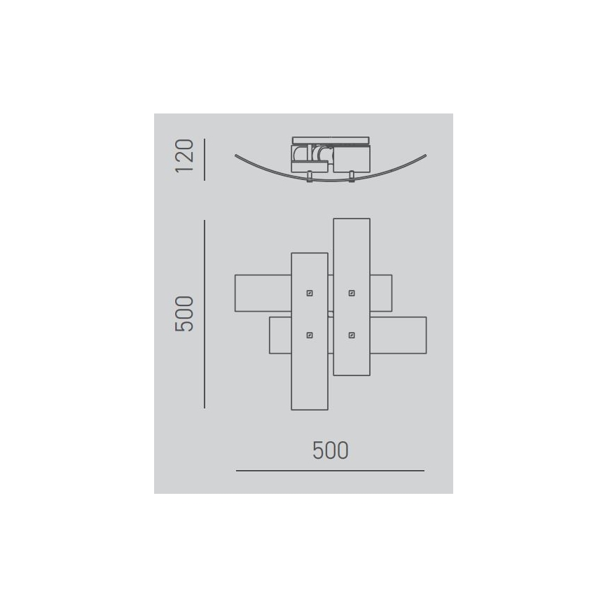 Gea Luce LARA P P arg - Стельовий світильник LARA 2xE27/52W/230V 50 см срібний