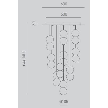 Gea Luce SFERA S10 G - Підвісна люстра SFERA 10xG9/28W/230V