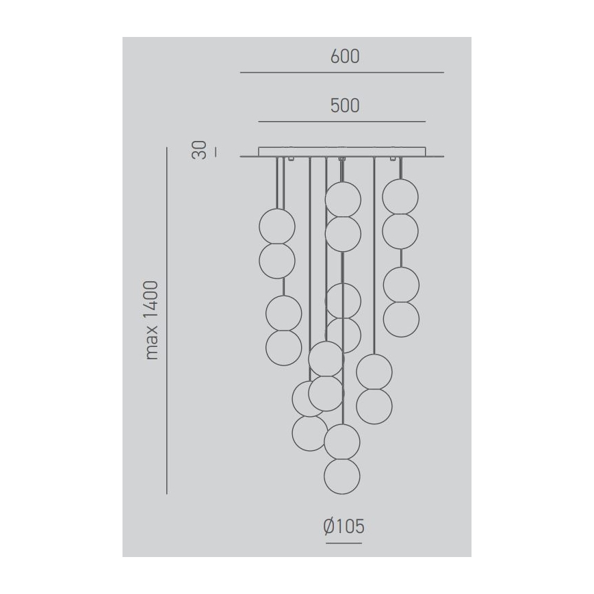 Gea Luce SFERA S10 G - Підвісна люстра SFERA 10xG9/28W/230V