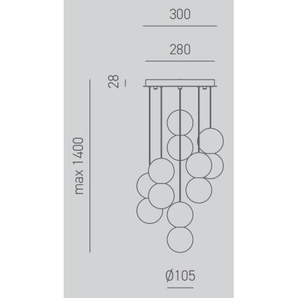Gea Luce SFERA S6 G - Підвісна люстра SFERA 6xG9/28W/230V