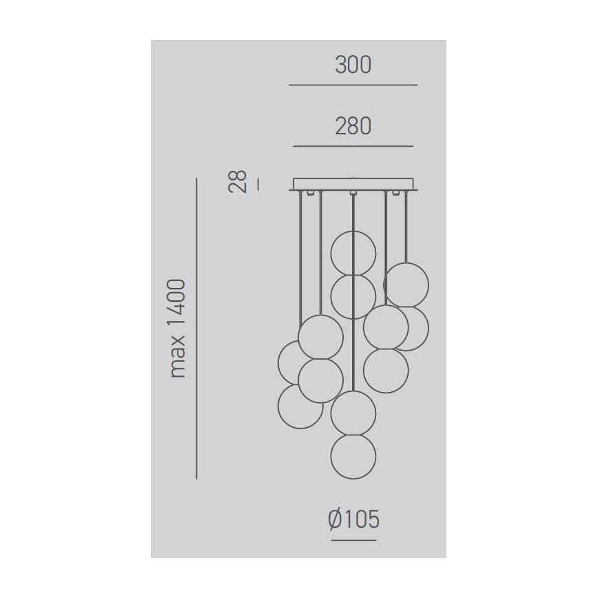 Gea Luce SFERA S6 G - Підвісна люстра SFERA 6xG9/28W/230V