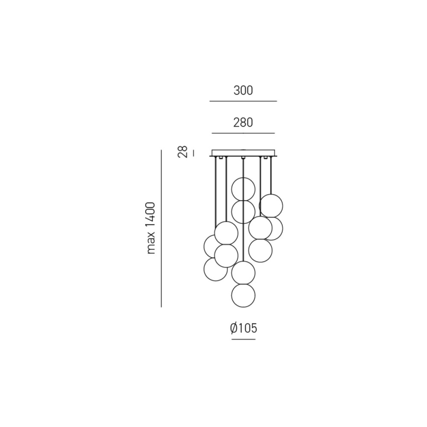 Gea Luce SFERA S6 G - Підвісна люстра SFERA 6xG9/28W/230V
