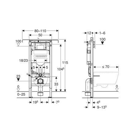 Geberit 111.355.00.6 - Инсталляция для подвесного унитаза Duofix 115 см