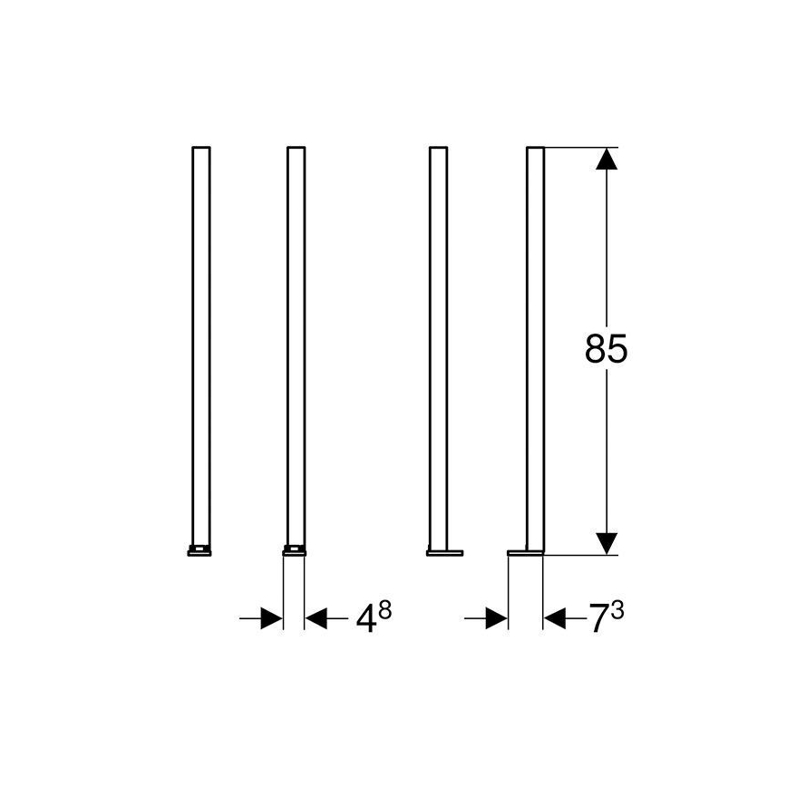 Geberit 111.848.00.1 - Комплект подовжувачів ніжок Duofix, 2 шт.