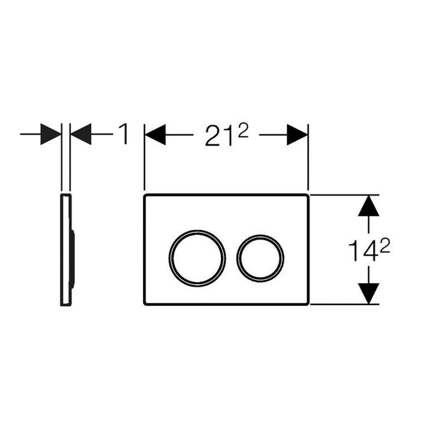 Geberit 115.085.KH.1 - Смывная кнопка Omega20 21,2x14,2 см глянцевый хром/матовый хром