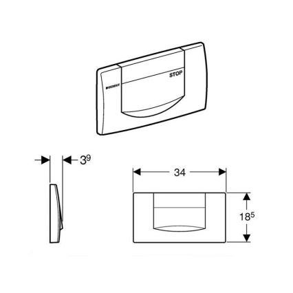 Geberit 115.222.11.1 - Кнопка смыва 200F 34x18,5 альпийский белый