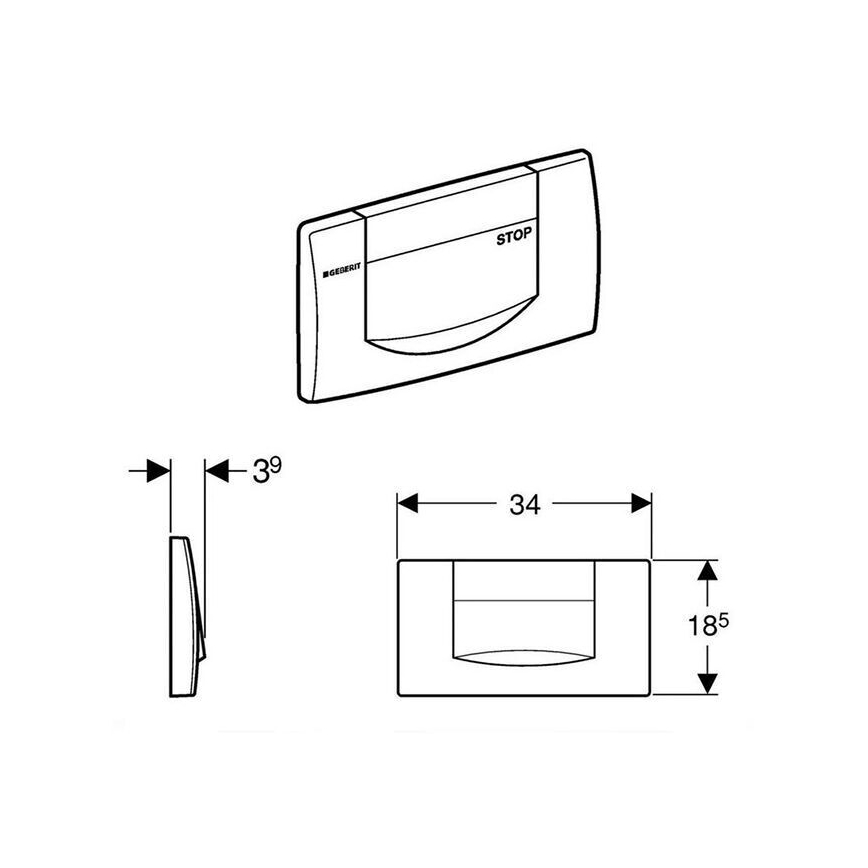 Geberit 115.222.11.1 - Кнопка смыва 200F 34x18,5 альпийский белый