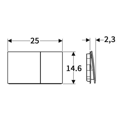 Geberit 115.622.FW.1 - Кнопка смыва Sigma70 25x14,6 см нержавеющая сталь