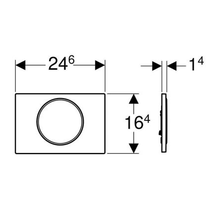 Geberit 115.758.KJ.5 - Змивна клавіша Sigma10 24,6x16,4 см білий/глянцевий хром