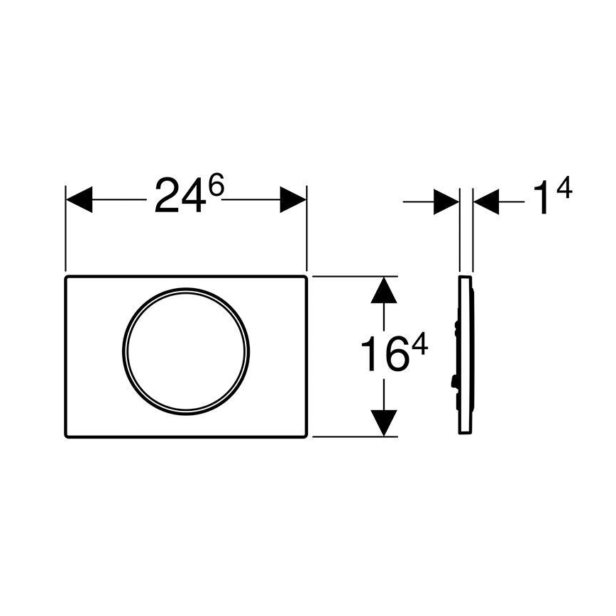 Geberit 115.758.KJ.5 - Змивна клавіша Sigma10 24,6x16,4 см білий/глянцевий хром