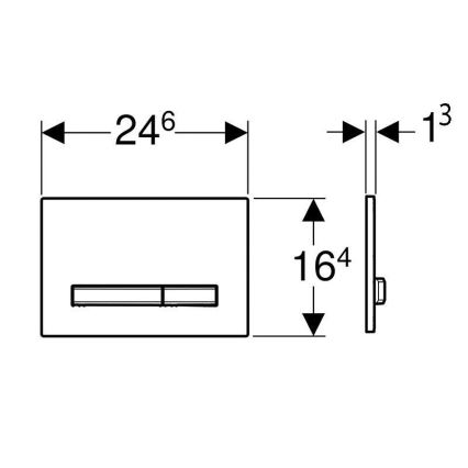Geberit 115.788.11.2 - кнопка смыва Sigma50 24,6x16,4 см белый/матовый хром