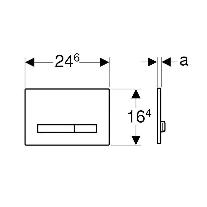 Geberit 115.788.21.2 - змивна кнопка Sigma50, 24,6x16,4 см, глянцевий хром/матовий хром