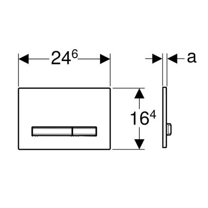 Geberit 115.788.DW.2 - Кнопка смыва Sigma50 24,6x16,4 см чёрный/матовый хром