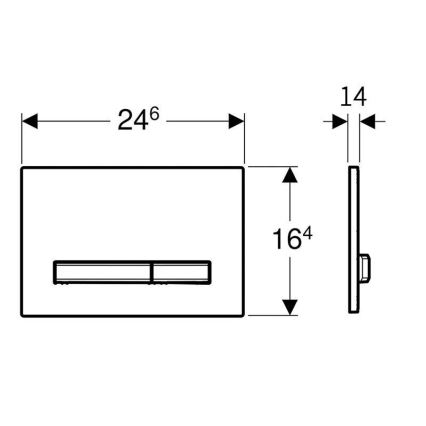 Geberit 115.788.JV.2 - Кнопка смыва Sigma50 24,6x16,4 см бетонный декор/матовый хром