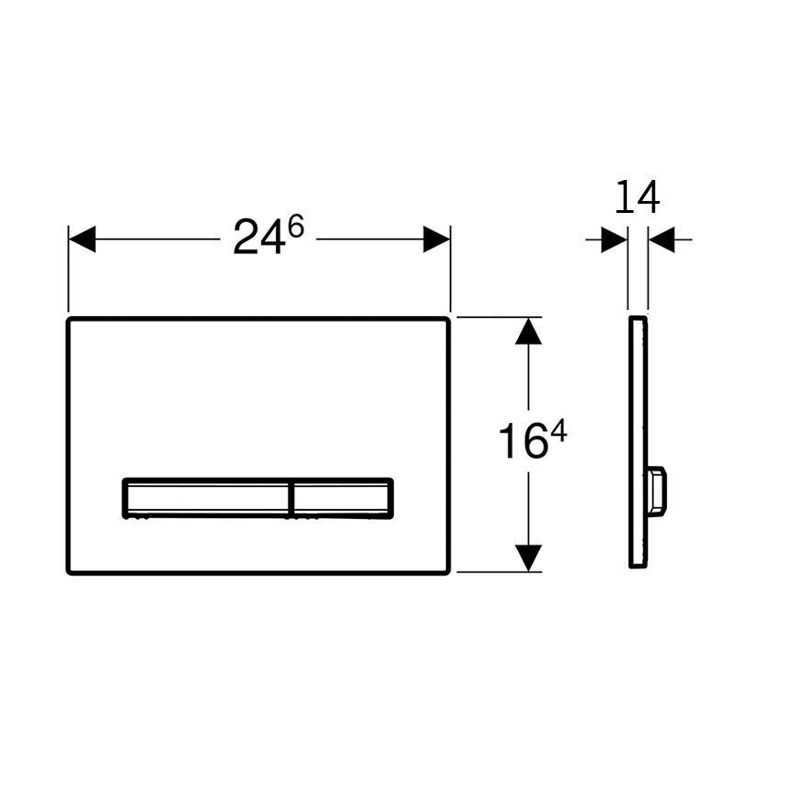 Geberit 115.788.SD.2 - кнопка змиву Sigma50 24,6x16,4 см антрацит/матовий хром
