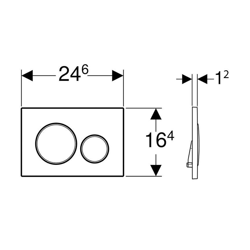 Geberit 115.882.14.1 - кнопка змиву Sigma20 24,6x16,4 cm матова чорна