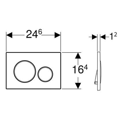 Geberit 115.882.JT.1 - кнопка змиву Sigma20, 24,6x16,4 см, білий/глянцевий хром