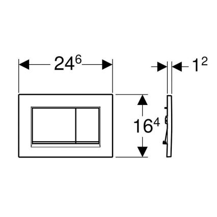 Geberit 115.883.JT.1 - Кнопка смыва Sigma30 24,6x16,4 см белая/глянцевый хром