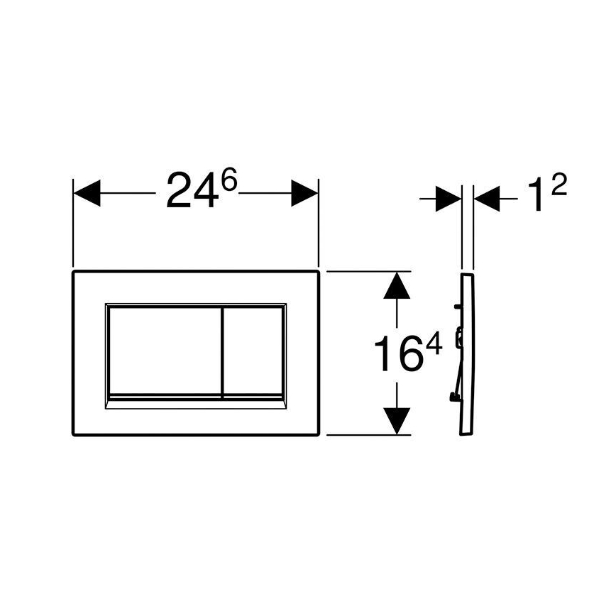 Geberit 115.883.JT.1 - Кнопка смыва Sigma30 24,6x16,4 см белая/глянцевый хром
