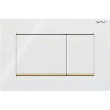 Geberit 115.883.KK.1 - Кнопка смыва Sigma30 24,6x16,4 см белая/золотая