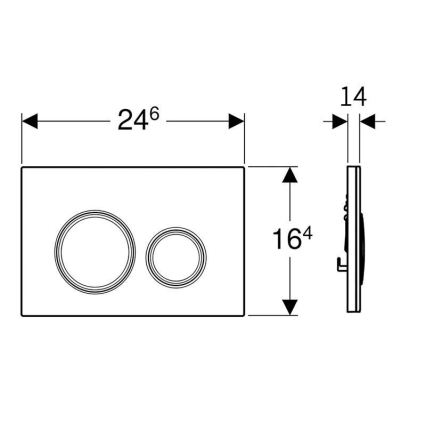 Geberit 115.884.SJ.1 - Кнопка змиву Sigma50 24,6x16,4 см чорний/полірований хром