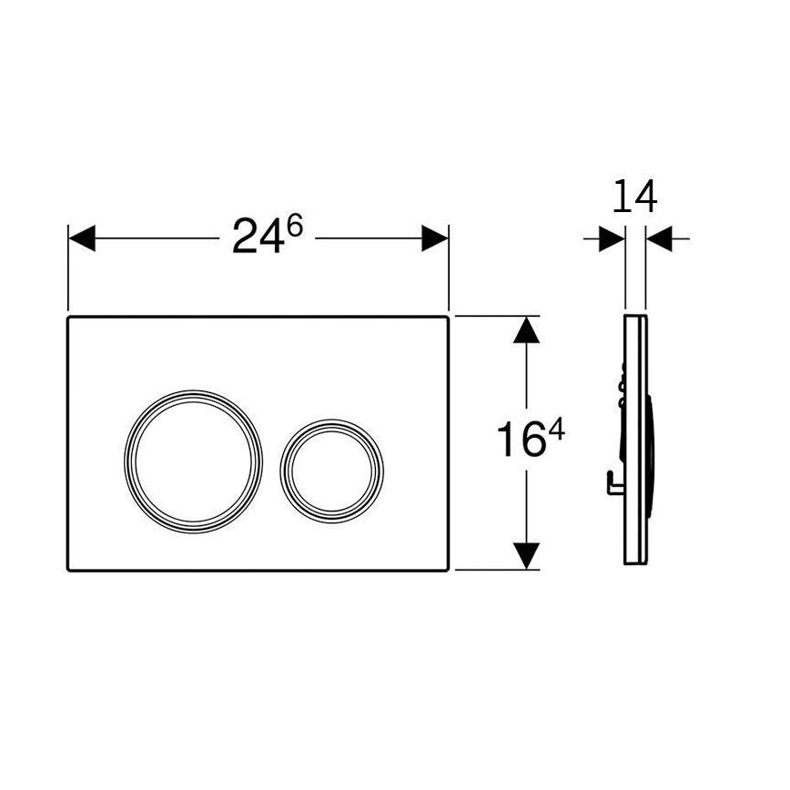 Geberit 115.884.SJ.1 - Кнопка смыва Sigma50 24,6x16,4 см черный/глянцевый хром